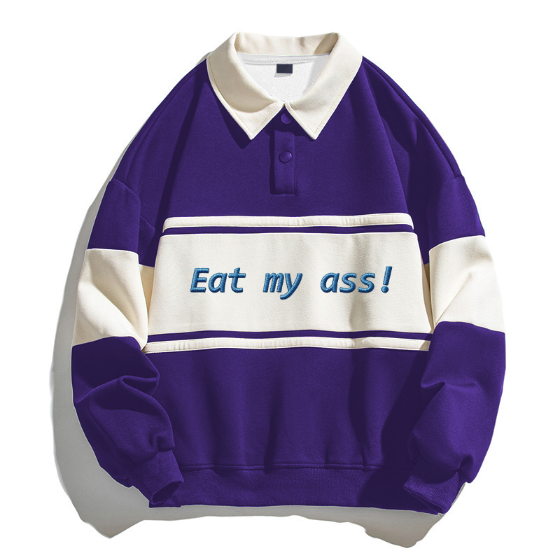 Tokyocanvas Eat My Ass Polo Embroidered Sweatshirt