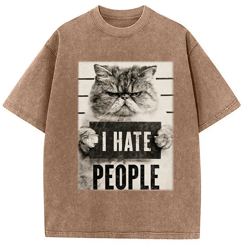 Tokyocanvas I Hate People Washed T-Shirt