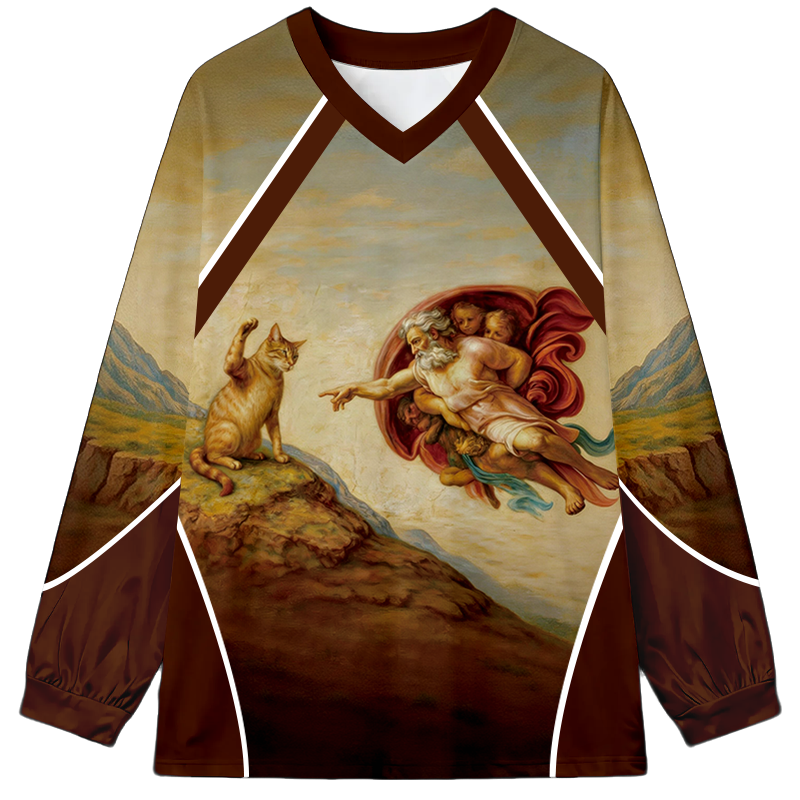 Tokyocanvas The Creation of Orange Cat Long Sleeve Graphic Print T-Shirt