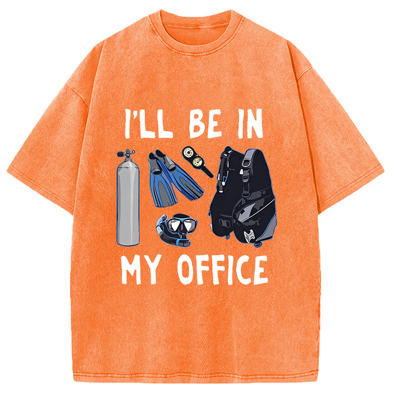 Tokyocanvas I'll be in My Office Scuba Diving Washed T-Shirt