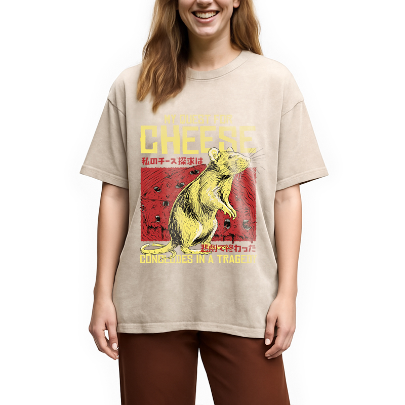 Tokyocanvas My Quest For Cheese Washed T-Shirt