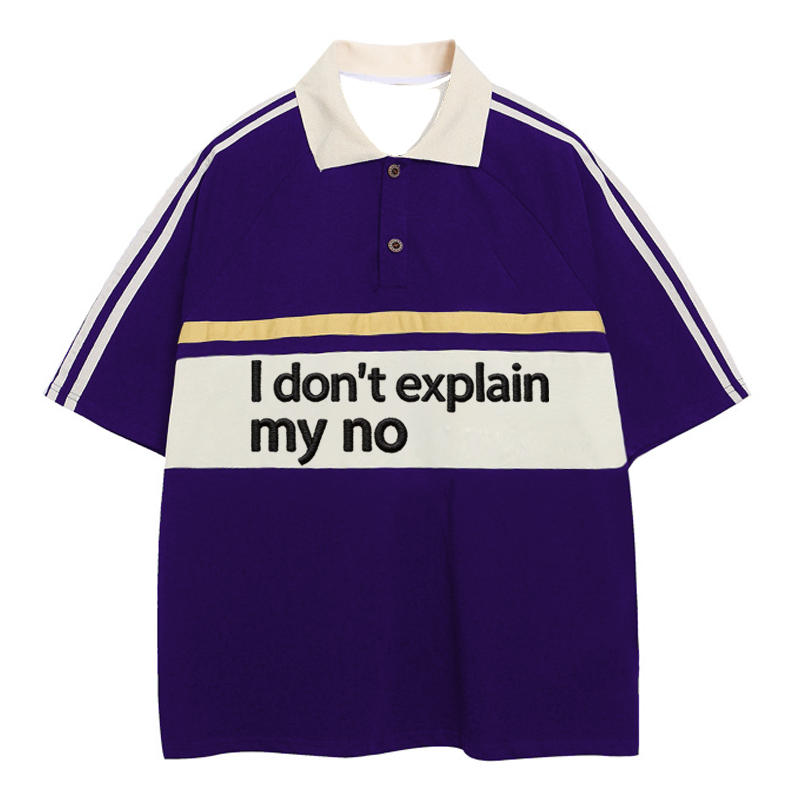 Tokyocanvas I Don't Explain My No Polo Embroidered T-Shirt