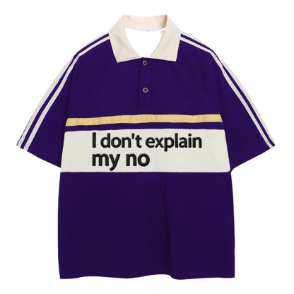 Tokyocanvas I Don't Explain My No Polo Embroidered T-Shirt