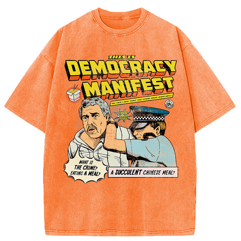 Tokyocanvas This is Democracy Washed T-Shirt