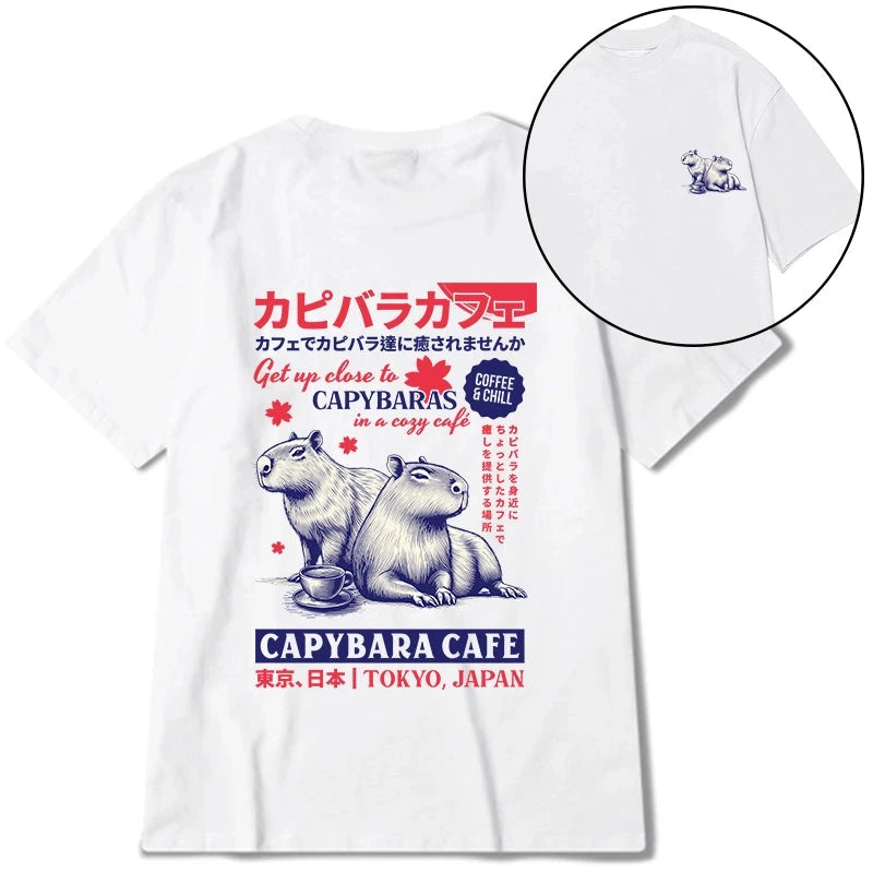 Tokyocanvas Tokyo Japan Capybara Cafe Front Back Classic T-Shirt
