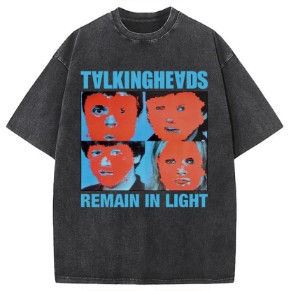 Tokyocanvas Talking Heads Remain In Light Washed T-Shirt