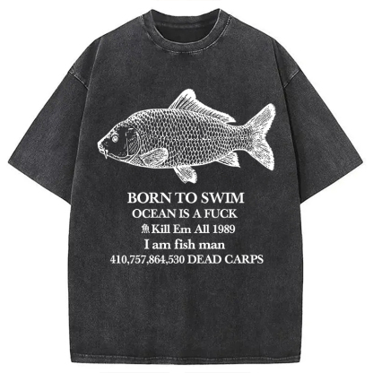 Tokyocanvas Born To Swim Washed T-Shirt