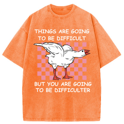 Tokyocanvas Things Are Going To Be Difficult Washed T-Shirt