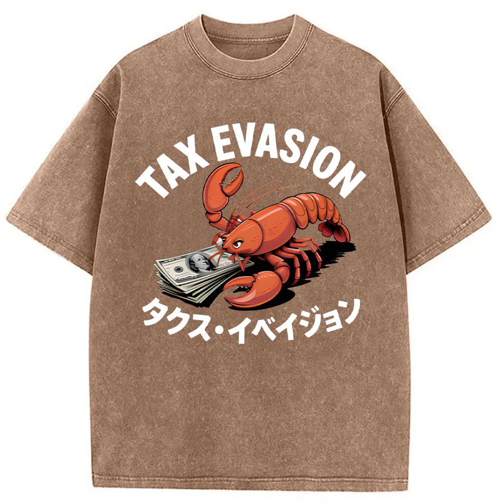 Tokyocanvas Tux Evasion Funny Washed T-Shirt