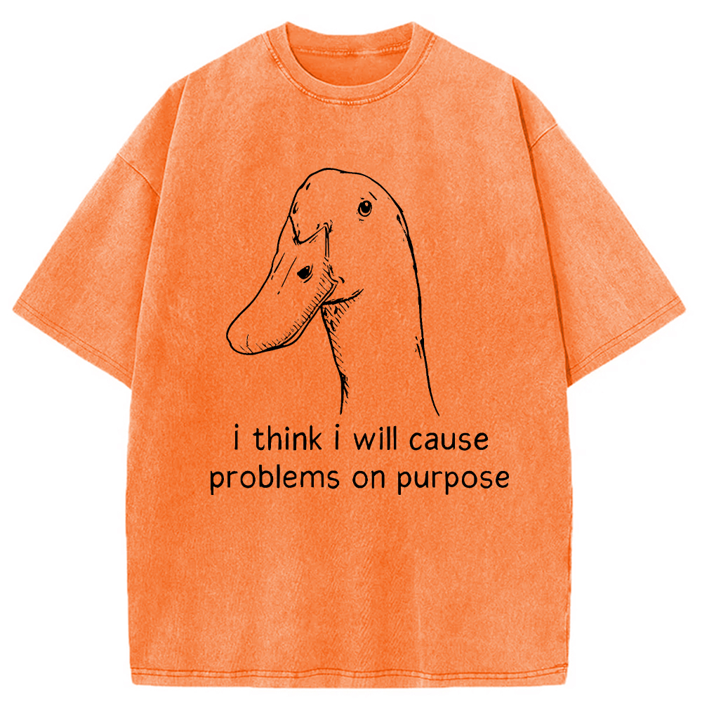Tokyocanvas I Think I Will Cause Problems On Purpose Washed T-Shirt