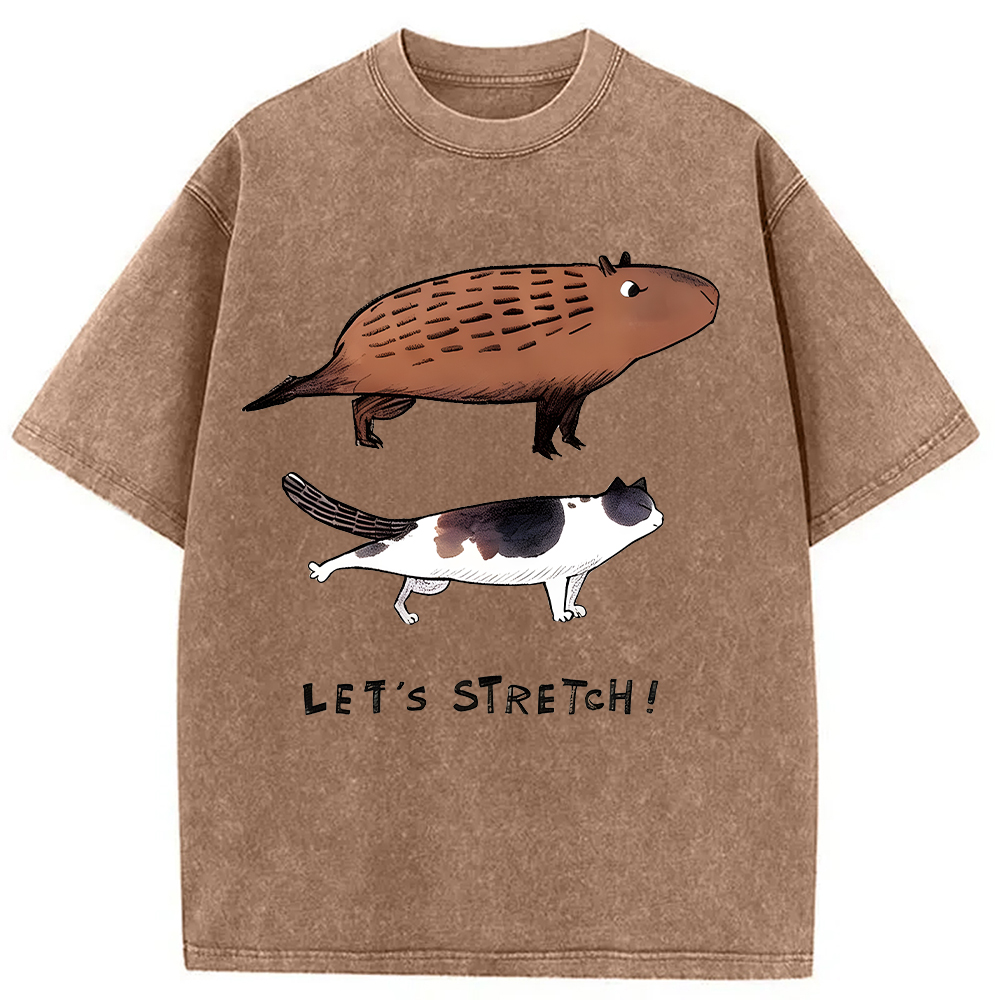 Tokyocanvas Let's Stretch Together Washed T-Shirt