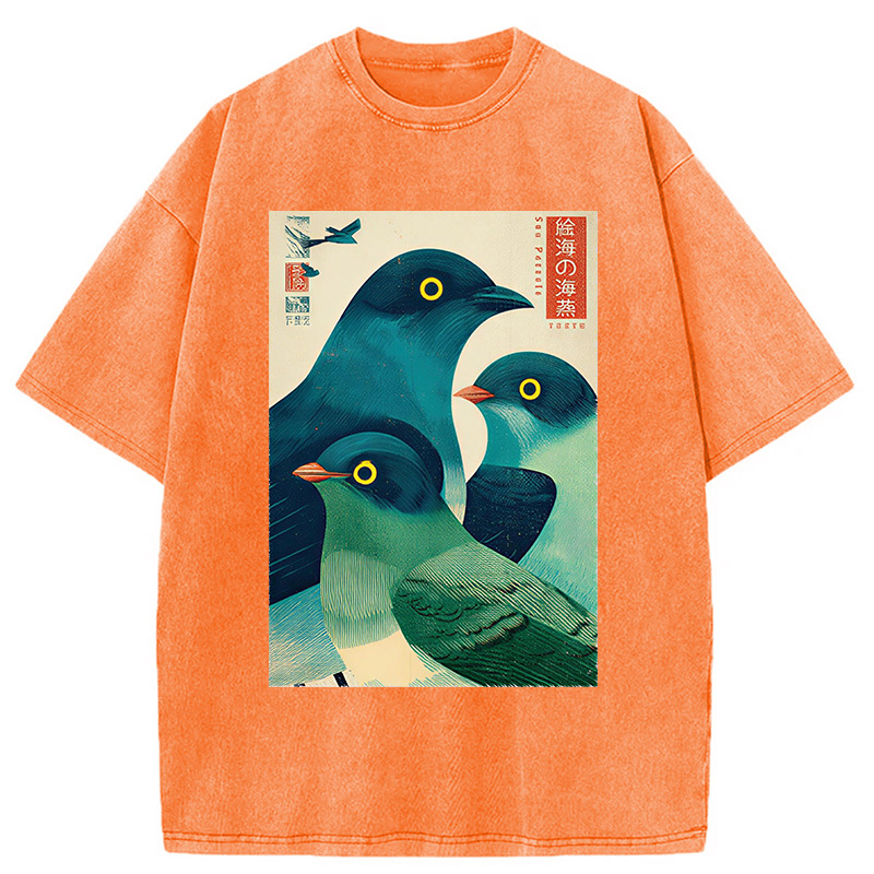 Tokyocanvas Petrels Of The Painted Sea Washed T-Shirt
