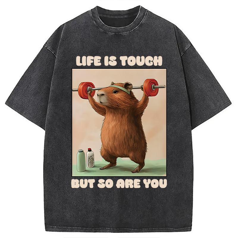 Tokyocanvas Capybara Lifting Washed T-Shirt