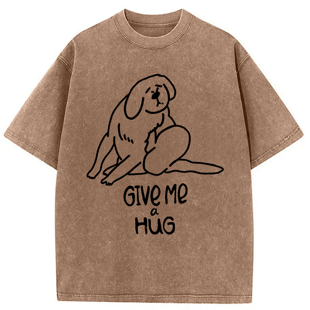 Tokyocanvas Dog Scratching Washed T-Shirt