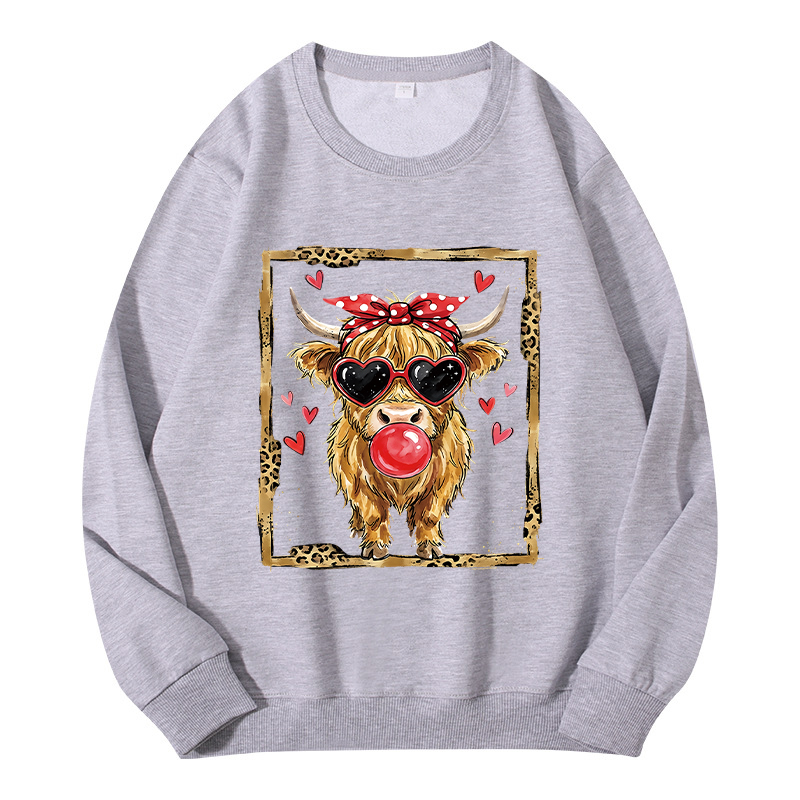 Tokyocanvas Highland Cow Valentine Classic Sweatshirt