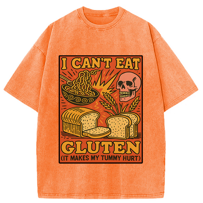 Tokyocanvas Funny Gluten Intolerance Meme Washed T-Shirt