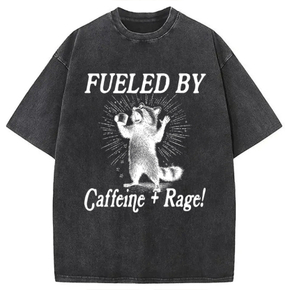 Tokyocanvas Fueled By Caffeine Rage Washed T-Shirt