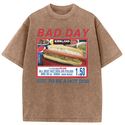 Tokyocanvas Bad Day To Be A Hot Dog Washed T-Shirt