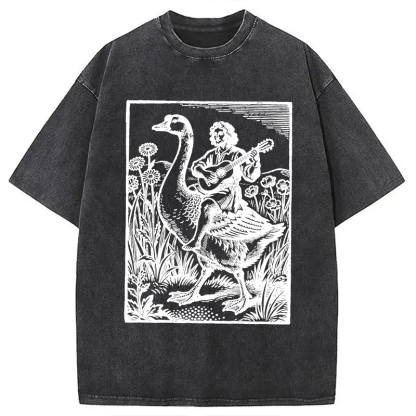 Tokyocanvas Medieval Bard Goose Washed T-Shirt