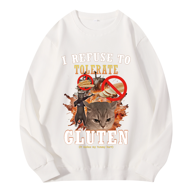 Tokyocanvas I Refuse to Tolerate Gluten Classic Sweatshirt