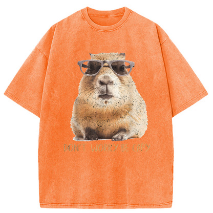 Tokyocanvas Don't Worry Be Capy Capybara Washed T-Shirt