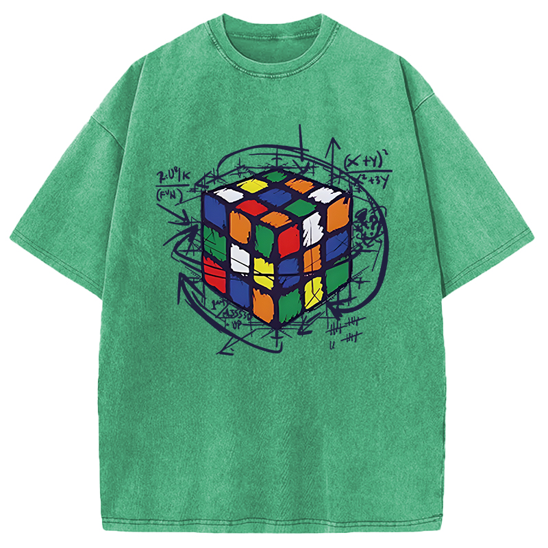 Tokyocanvas Rubik's Cube Solution Puzzle Algorithm Washed T-Shirt