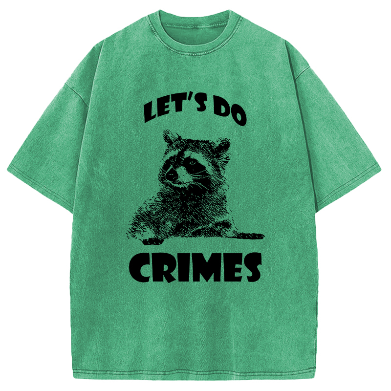 Tokyocanvas Raccoon Let's Do Crimes Washed T-Shirt
