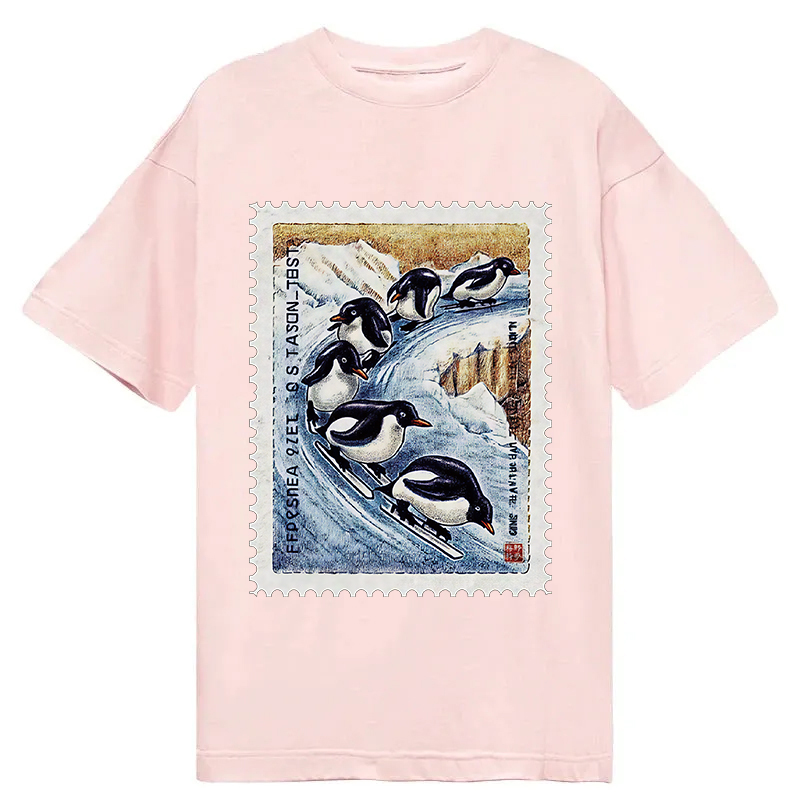 Tokyocanvas Gliding Penguin Stamp Classic T-Shirt