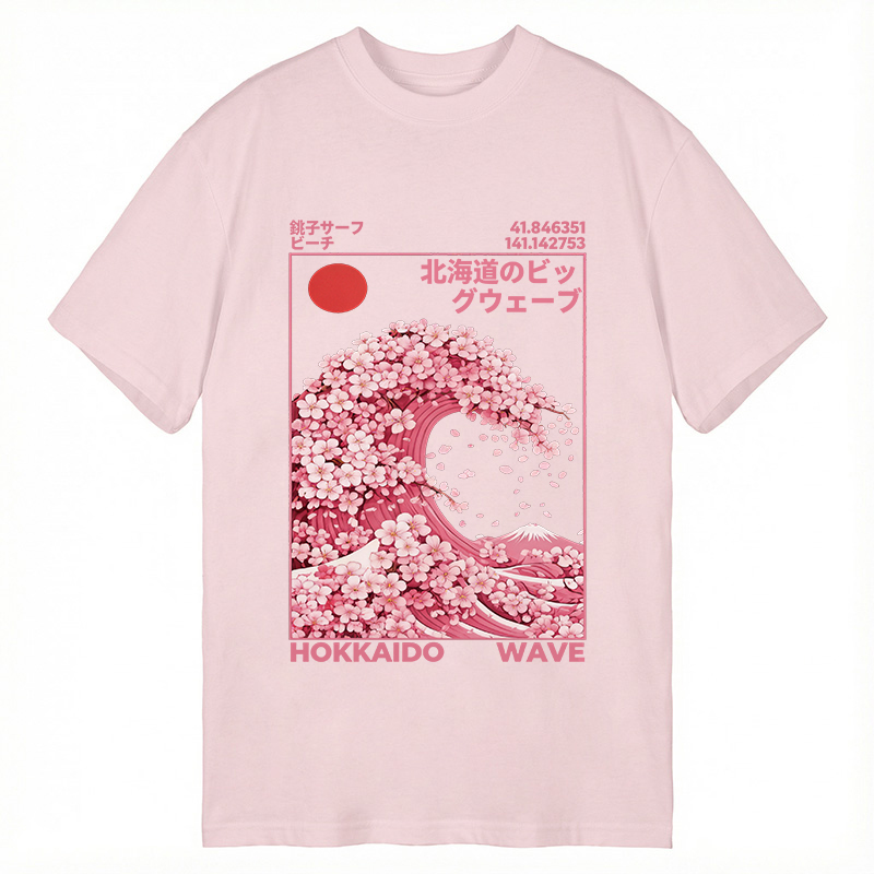 Tokyocanvas Hokkaido Wave Sakura Classic T-Shirt