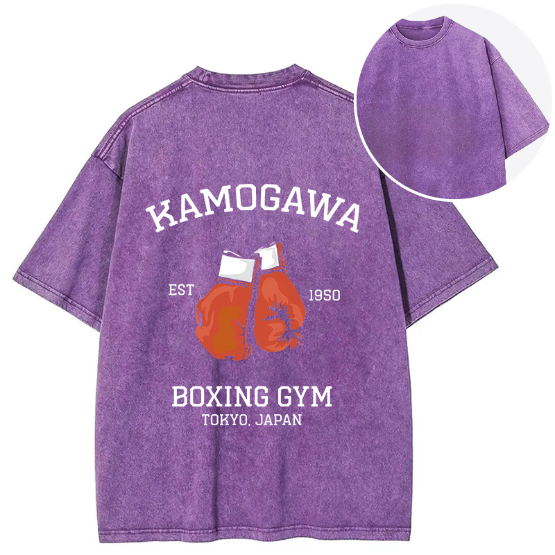 Tokyocanvas Retro Boxing Gloves Manga Anime Back Washed T-Shirt