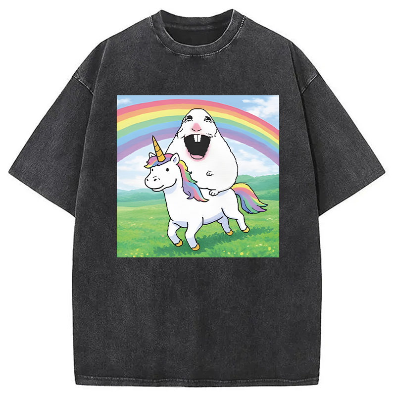 Tokyocanvas Silly Mouse Meme Washed T-Shirt
