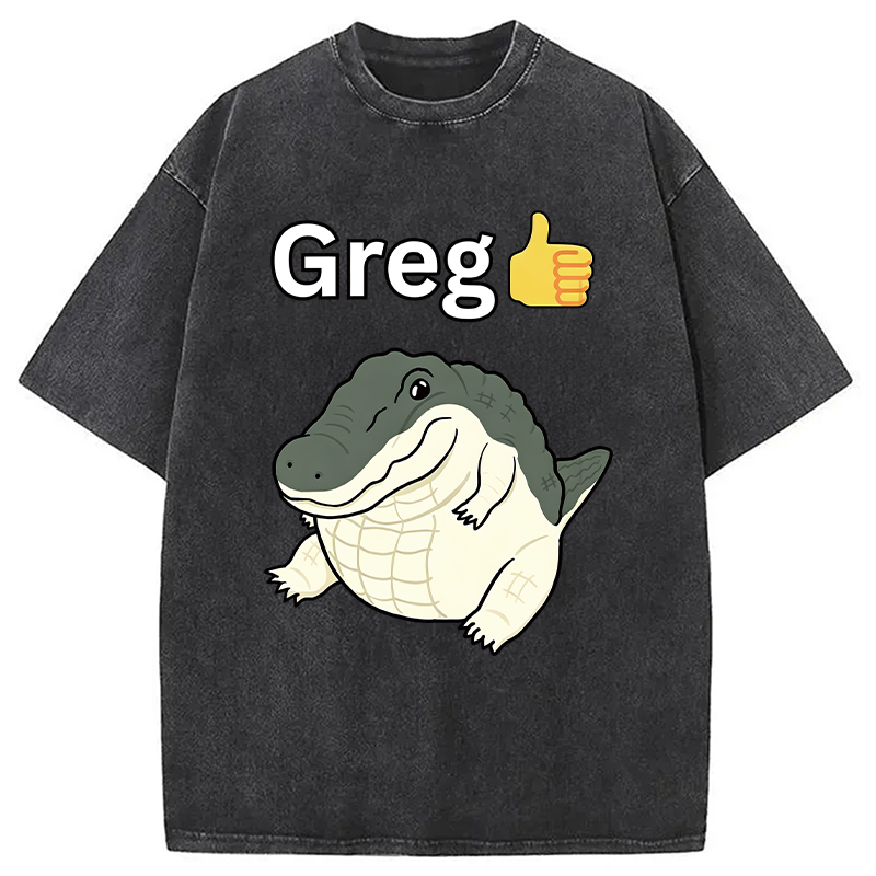Tokyocanvas Greg The Crocodile Meme Washed T-Shirt