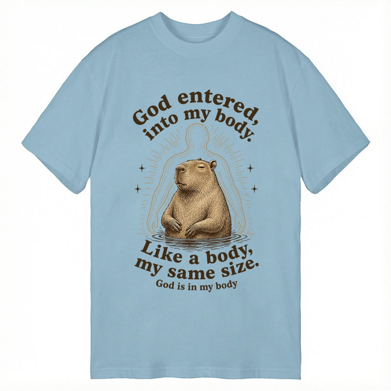 Tokyocanvas God Is In My Body Capybara Classic T-Shirt