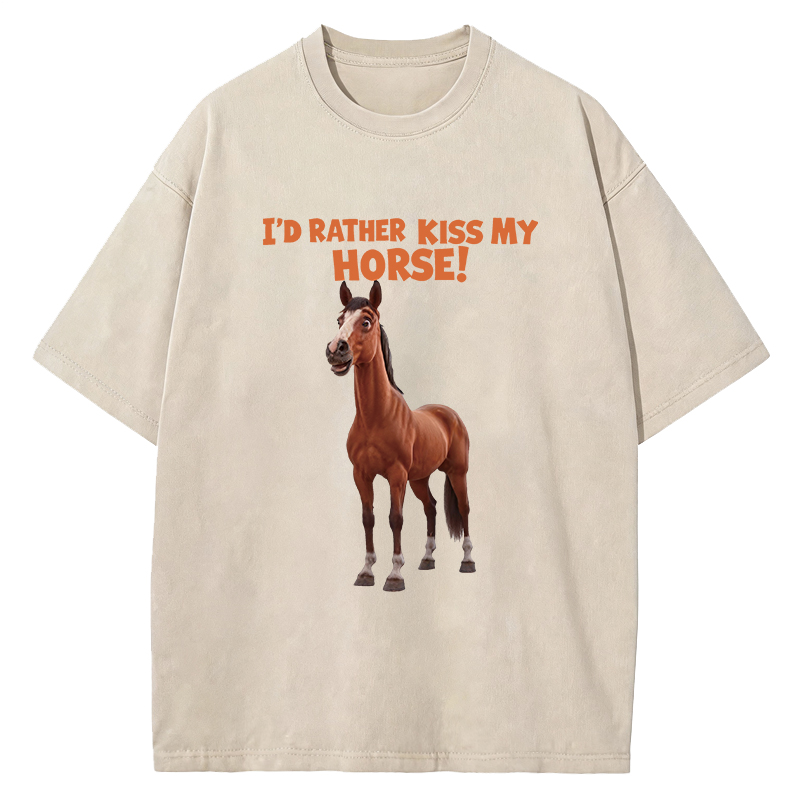 Tokyocanvas Rather Kiss My Horse Washed T-Shirt