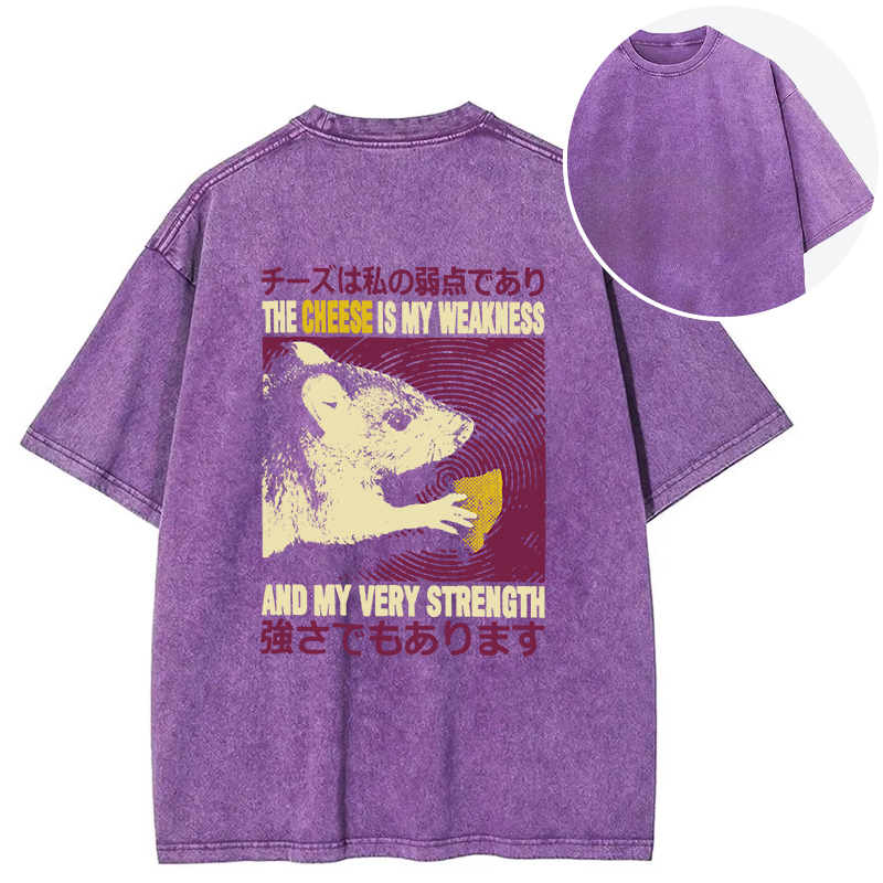 Tokyocanvas The Cheese is My Weakness Back Washed T-Shirt