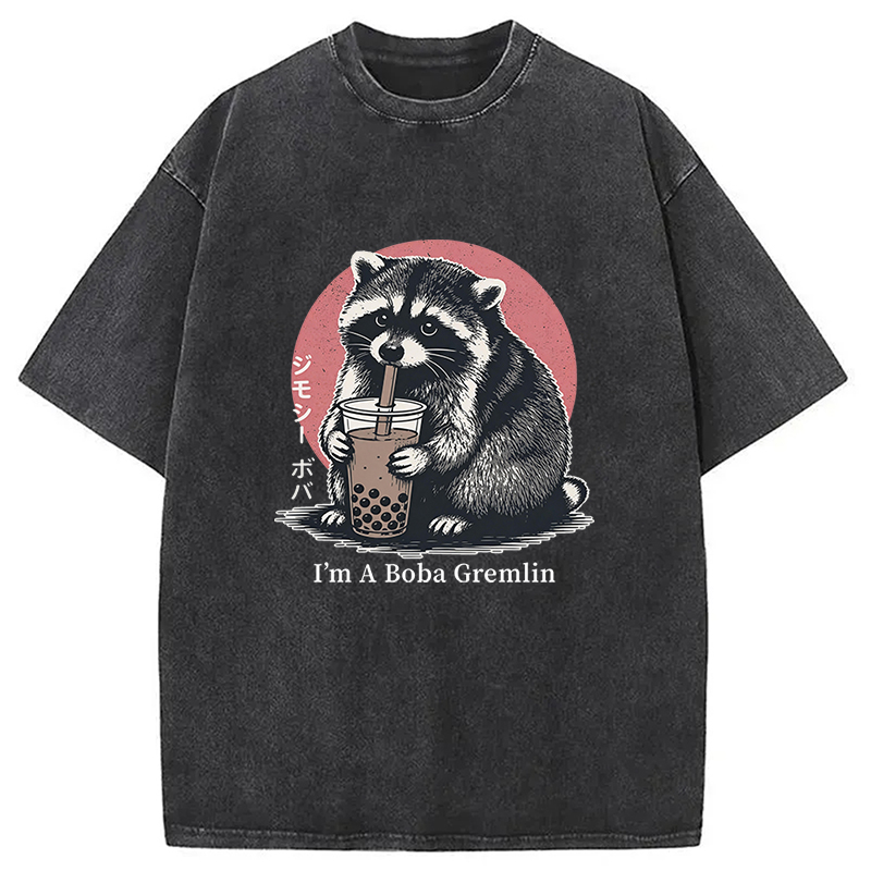 Tokyocanvas Jimothy Raccoon Boba Washed T-Shirt