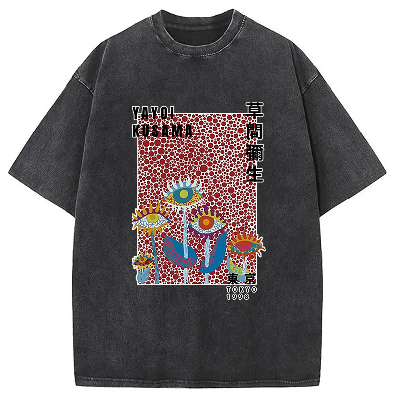 Tokyocanvas Dotted Eyes Washed T-Shirt