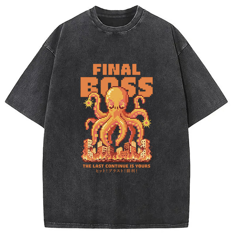 Tokyocanvas Final Boss Game Washed T-Shirt