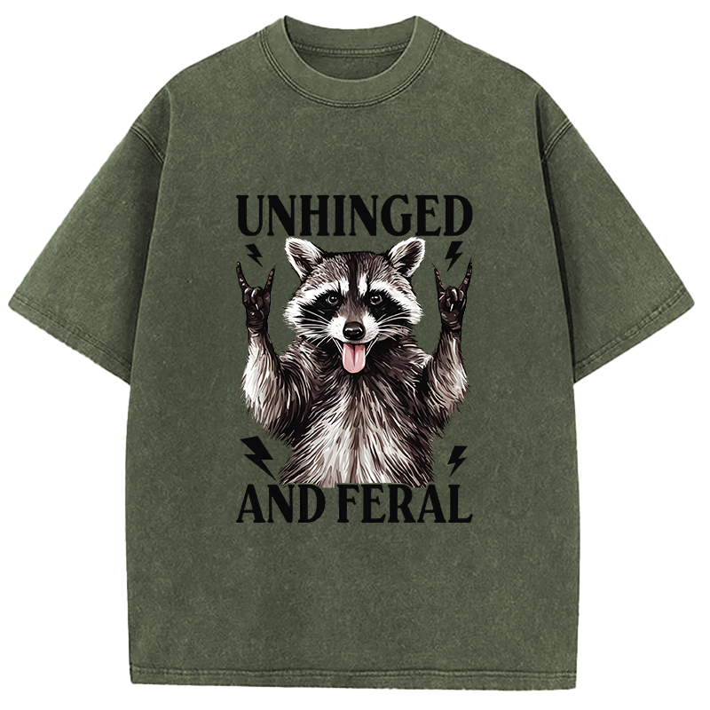 Tokyocanvas Unhinged and Feral Racoon Washed T-Shirt