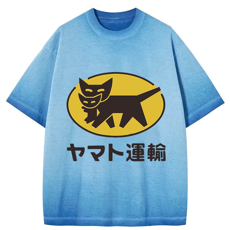 Tokyocanvas Yamato transport Logo Gradient Washed T-Shirt