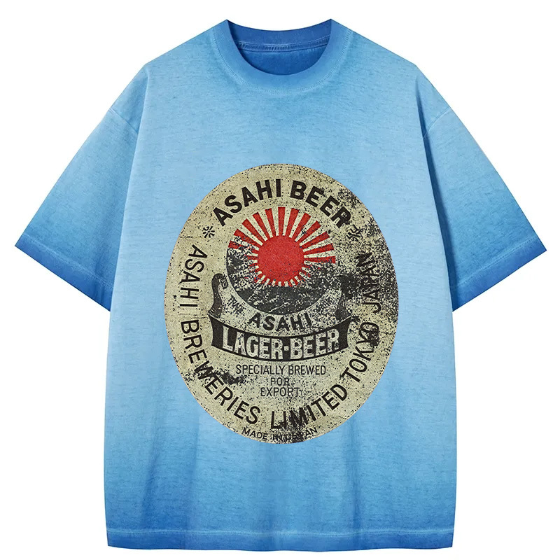 Tokyocanvas ASAHI BEER Japanese Gradient Washed T-Shirt