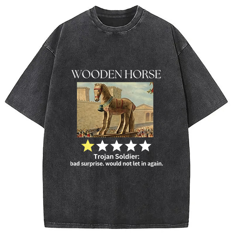Tokyocanvas Trojan Horse One Star Review Washed T-Shirt