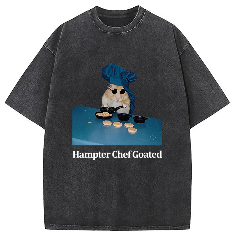 Tokyocanvas Funny Hamster Chef Washed T-Shirt
