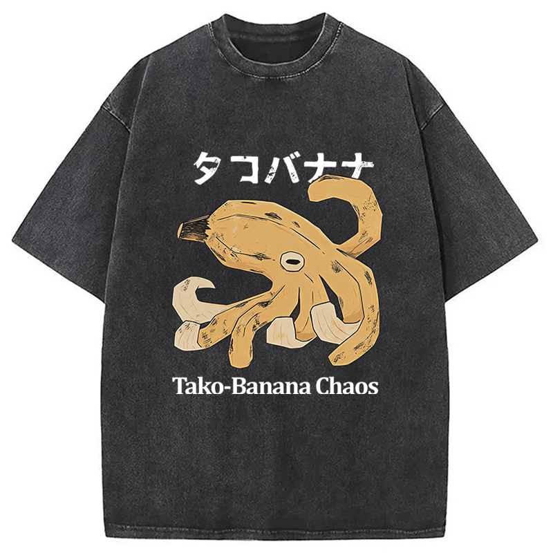 Tokyocanvas Tako‑Banana Chaos Washed T-Shirt