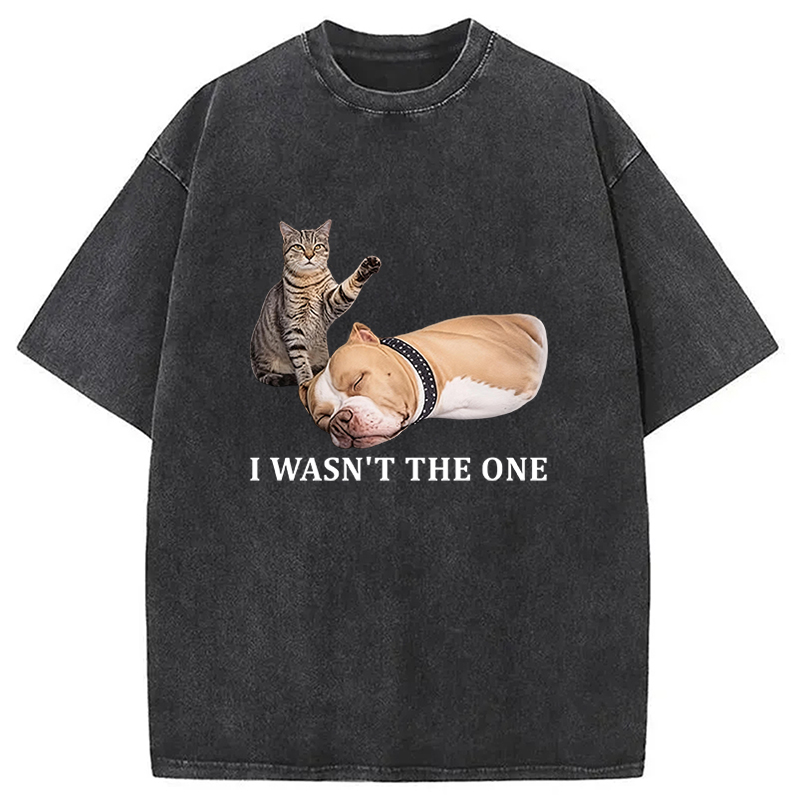 Tokyocanvas Funny Cat And Dog Washed T-Shirt