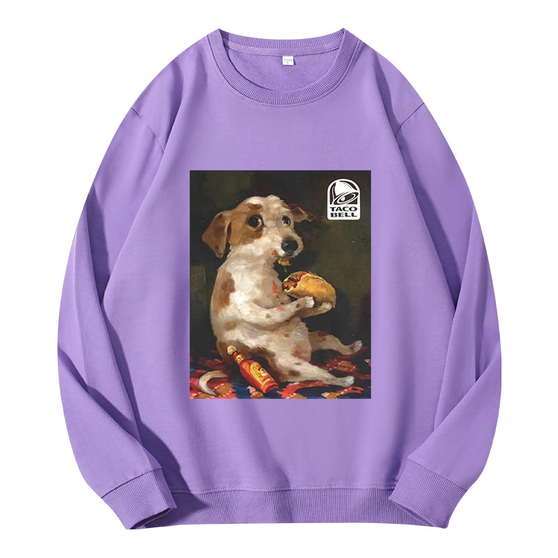 Tokyocanvas Dog Chill With Taco Bell Vintage Classic Sweatshirt