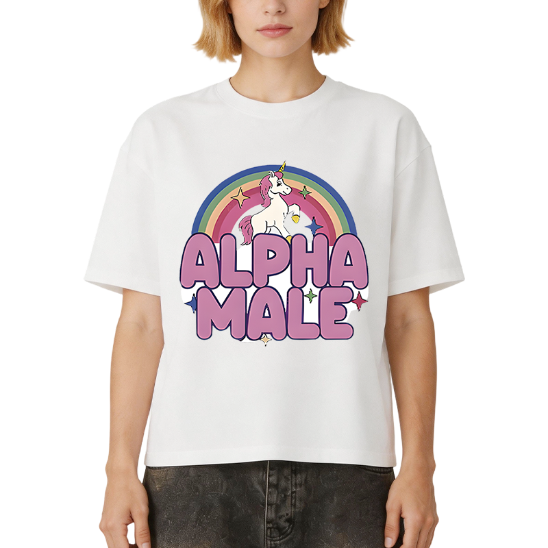 Tokyocanvas Rainbow Unicorn Alpha Male Boxy T-shirt