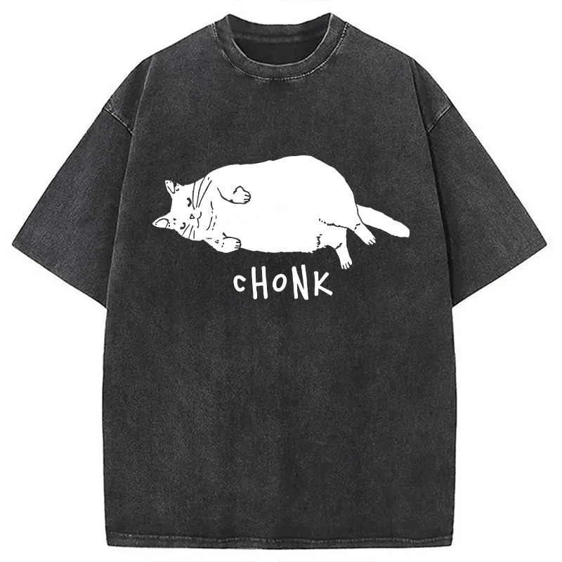 Tokyocanvas Chonk Cat Washed T-Shirt