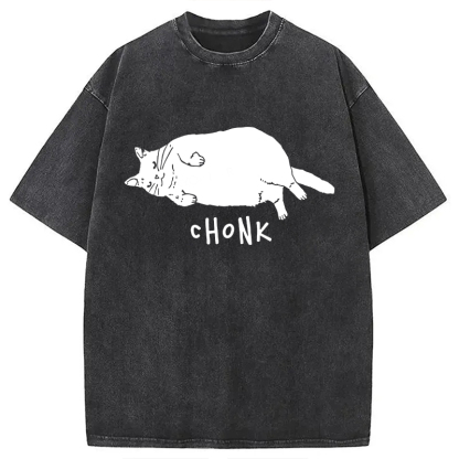 Tokyocanvas Chonk Cat Washed T-Shirt