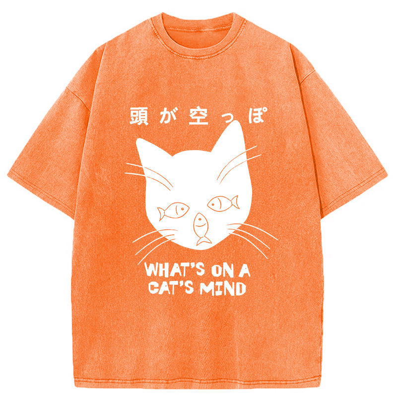 Tokyocanvas Silly Cat Funny Washed T-Shirt